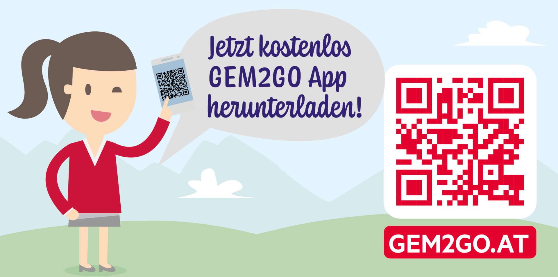 QR-Code zum Herunterladen von der GEM2GO-App